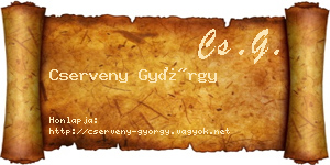 Cserveny György névjegykártya