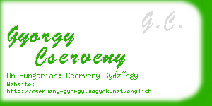 gyorgy cserveny business card